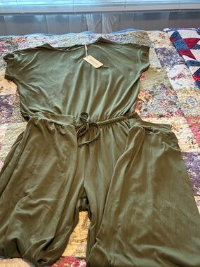 Ekouaer Cozy Olive Green Women's Jumpsuit